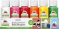 Apple Barrel Acrylic Paint Set, 12 Bold Bright Colors 2oz Bottles - Multi-Surface Non-Toxic Craft Paint Kit for DIY Projects