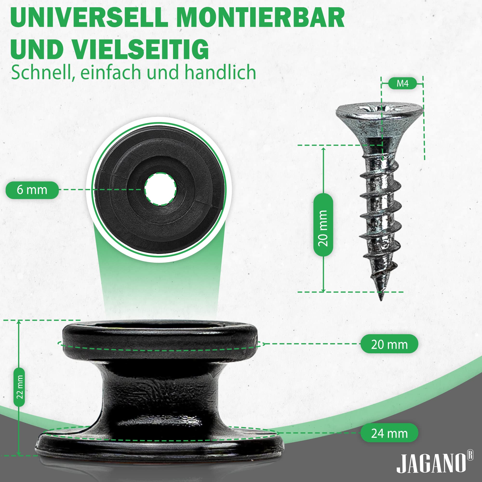 Jaganon 20 Ganci Rotondi Per Teloni Con Rivetti Ciechi - Fissaggi Robusti Per Rimorchi, Reti E Teloni (Made In Germany)