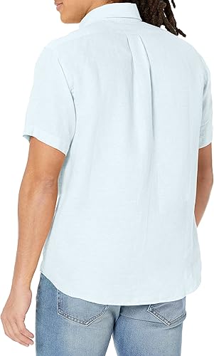 Miniatura 2 de Brooks Brothers Men's Short Sleeve Button Down Linen Sport Shirt, Solid