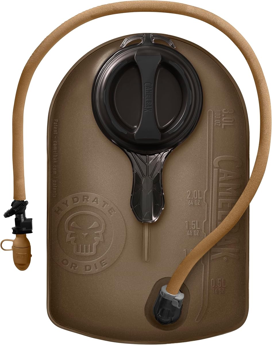 Mil Spec Crux Short Hydration Reservoir 100oz, Grey | High‑Flow Hydration Performance, Rapid Fill with Secure Seal, One‑Handed Flow Control, Improved Stability While Worn
