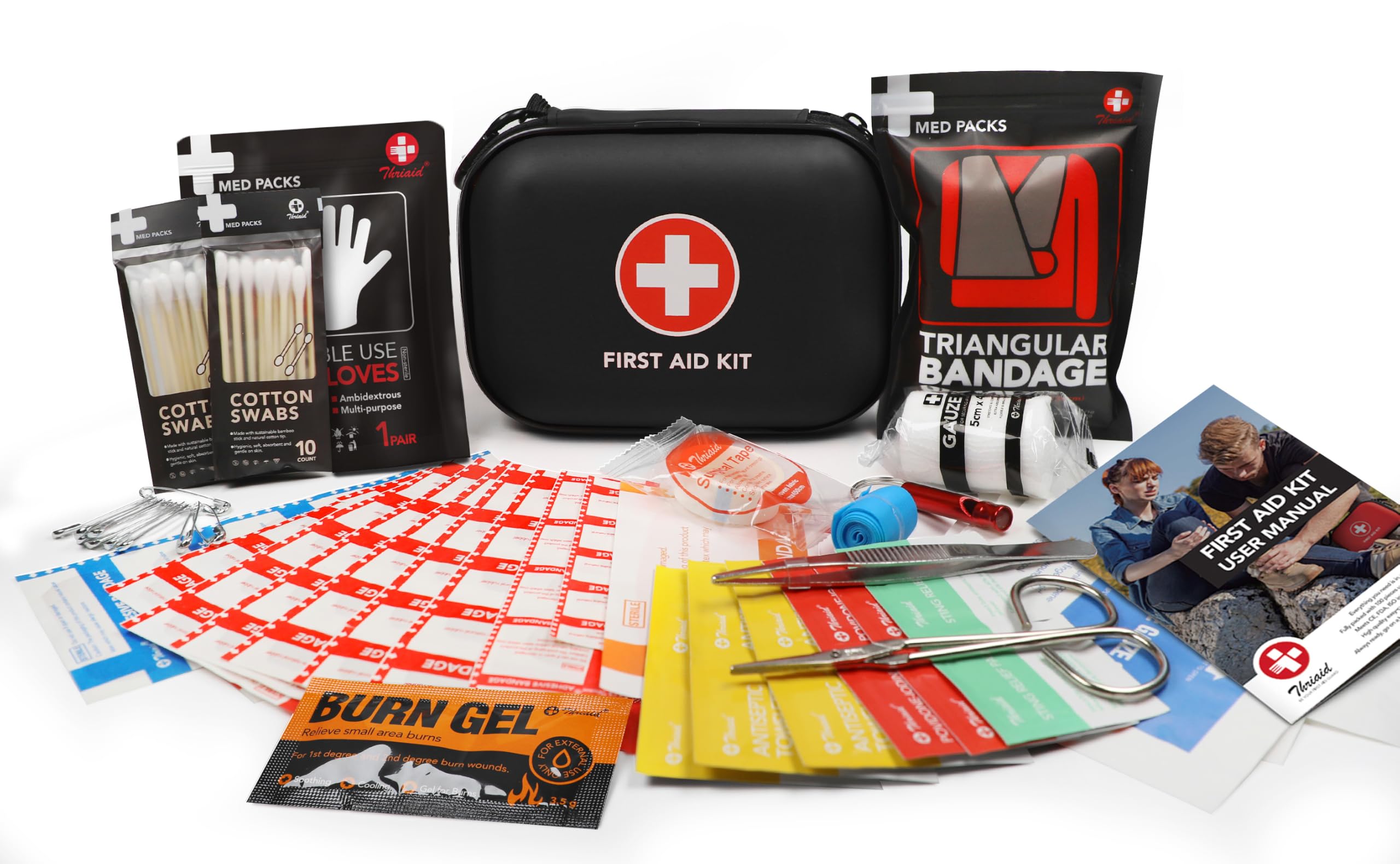 Mini First Aid Kit, 100 Pieces Water-Resistant Hard Shell Small Case - Perfect for Travel, Outdoor, Home, Office, Camping, Hiking, Car (Black) — Amazon image 9