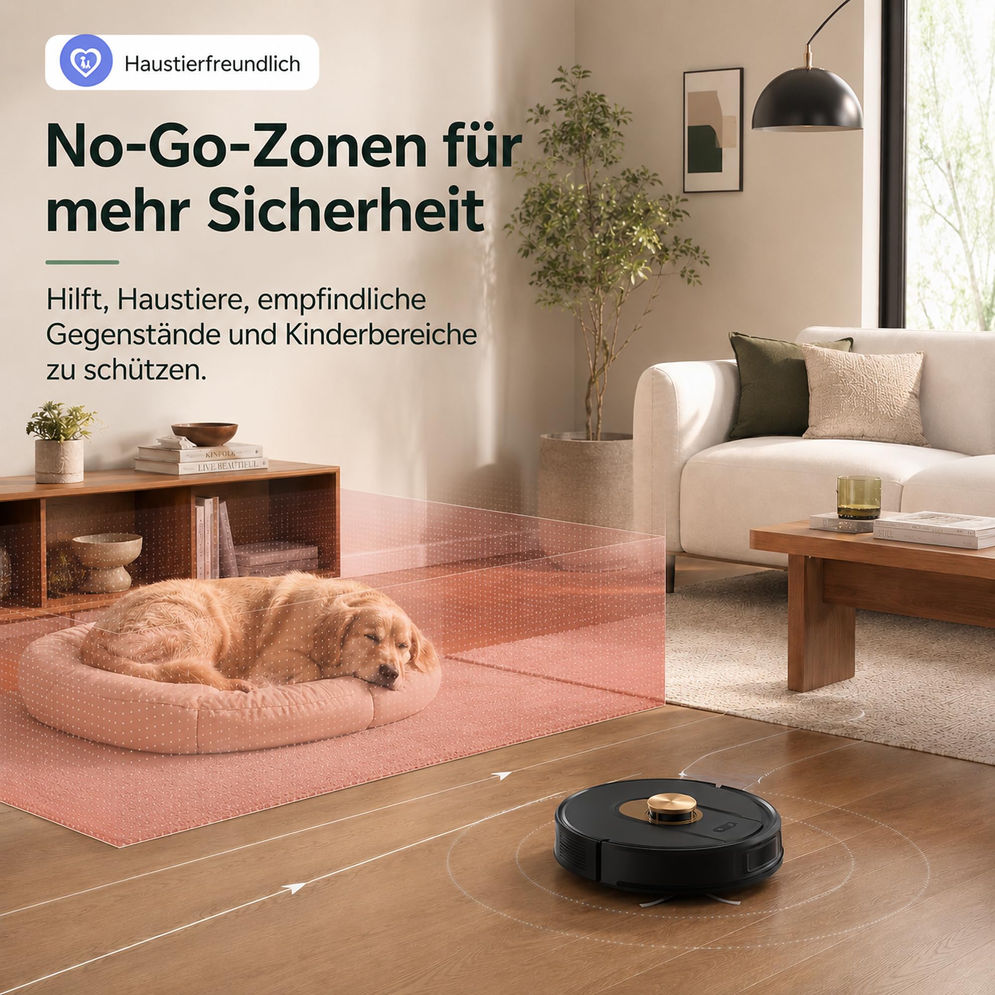 Vexilar Saugroboter mit Wischfunktion, 8000Pa & 180 Min Laufzeit Staubsauger Roboter mit LiDAR Lasernavigation & No-Go-Zonen, App/Alexa/iWatch Steuerung, Ideal für Tierhaare Teppiche (Schwarz)