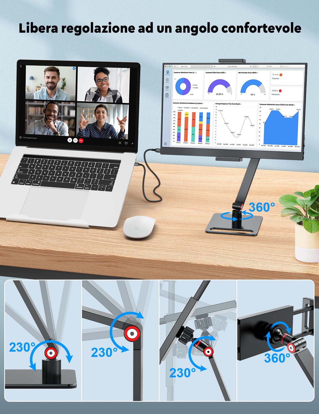 MAGICRAVEN Monitor Portatile, Schermo Portatile 15,6" 1080 FHD IPS Display, HDMI USB C Monitors con Altoparlanti, HDR Esterno Monitor per Laptop PC Mac X-Bo, con Supporto in Metallo & Cassa