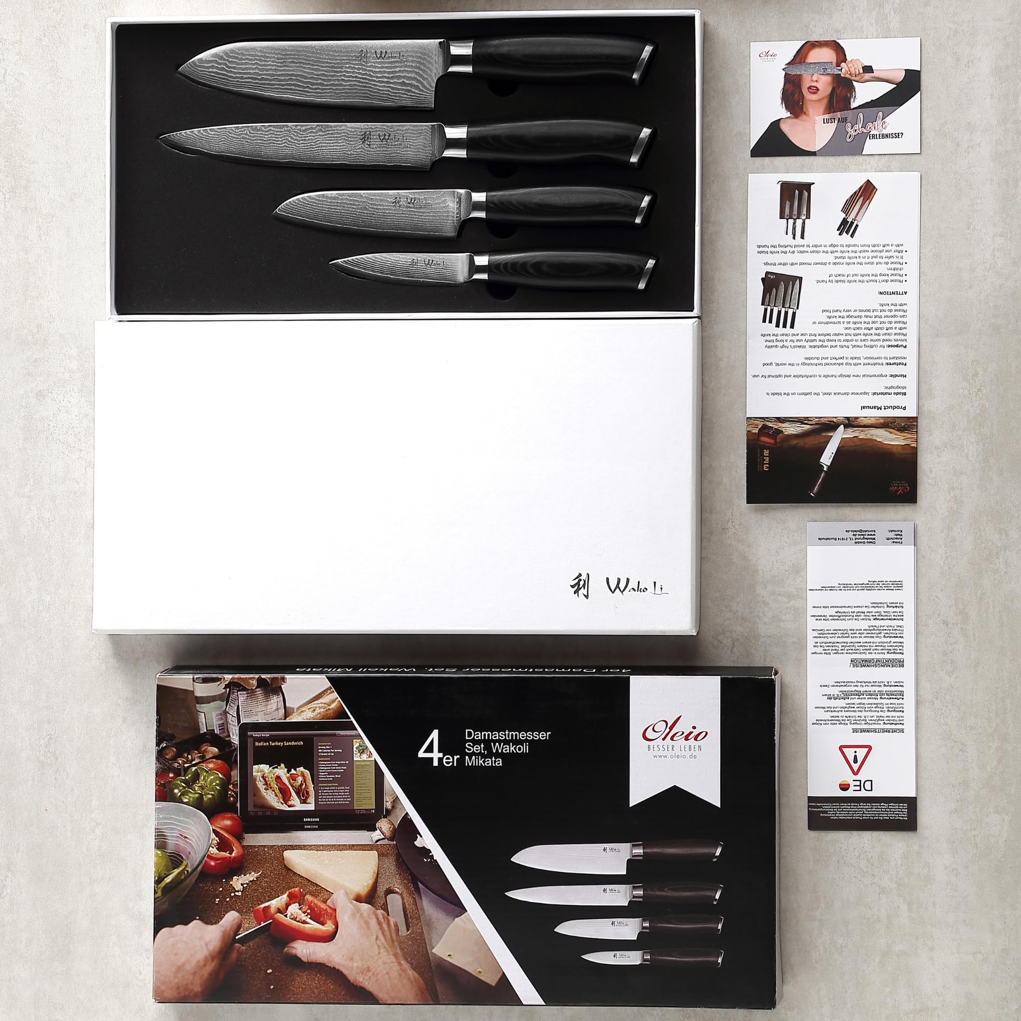 Couteau Cuisine Damas WAKOLI Couteau Santoku En Acier Damas I Lame De 17 Cm En Acier Damassé à 67 Couches Avec Noyau VG10 Et Manche En Bois De Micarta I Couteau De