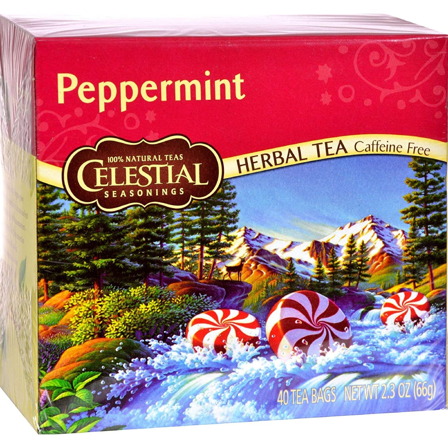 Celestial Seasonings, Peppermint Herbal Tea, , 40 Bag (Pack of 2)