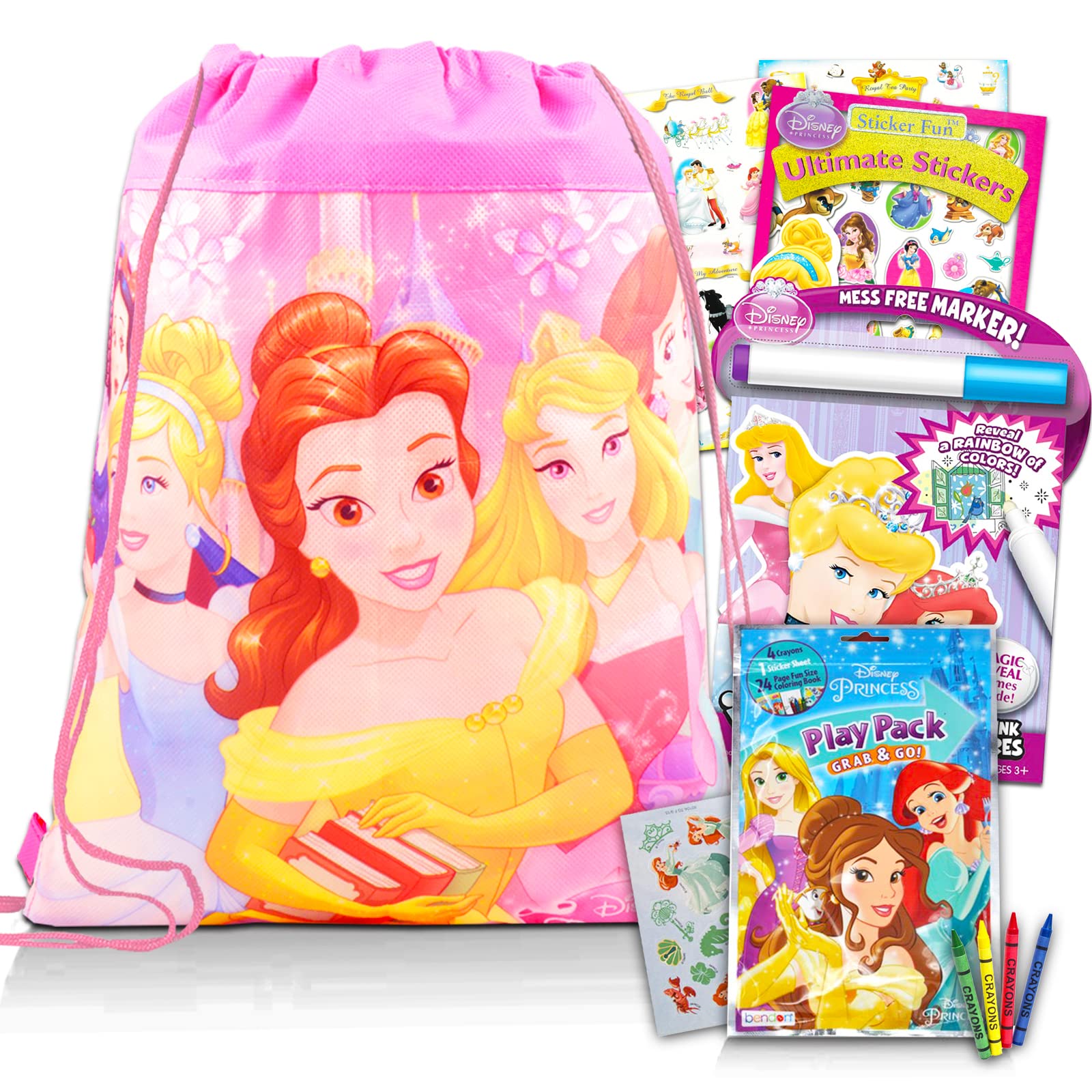Buy Disney Princess Travel Bag Activity Bundle Disney Princess Drawstring Bag Set for Kids