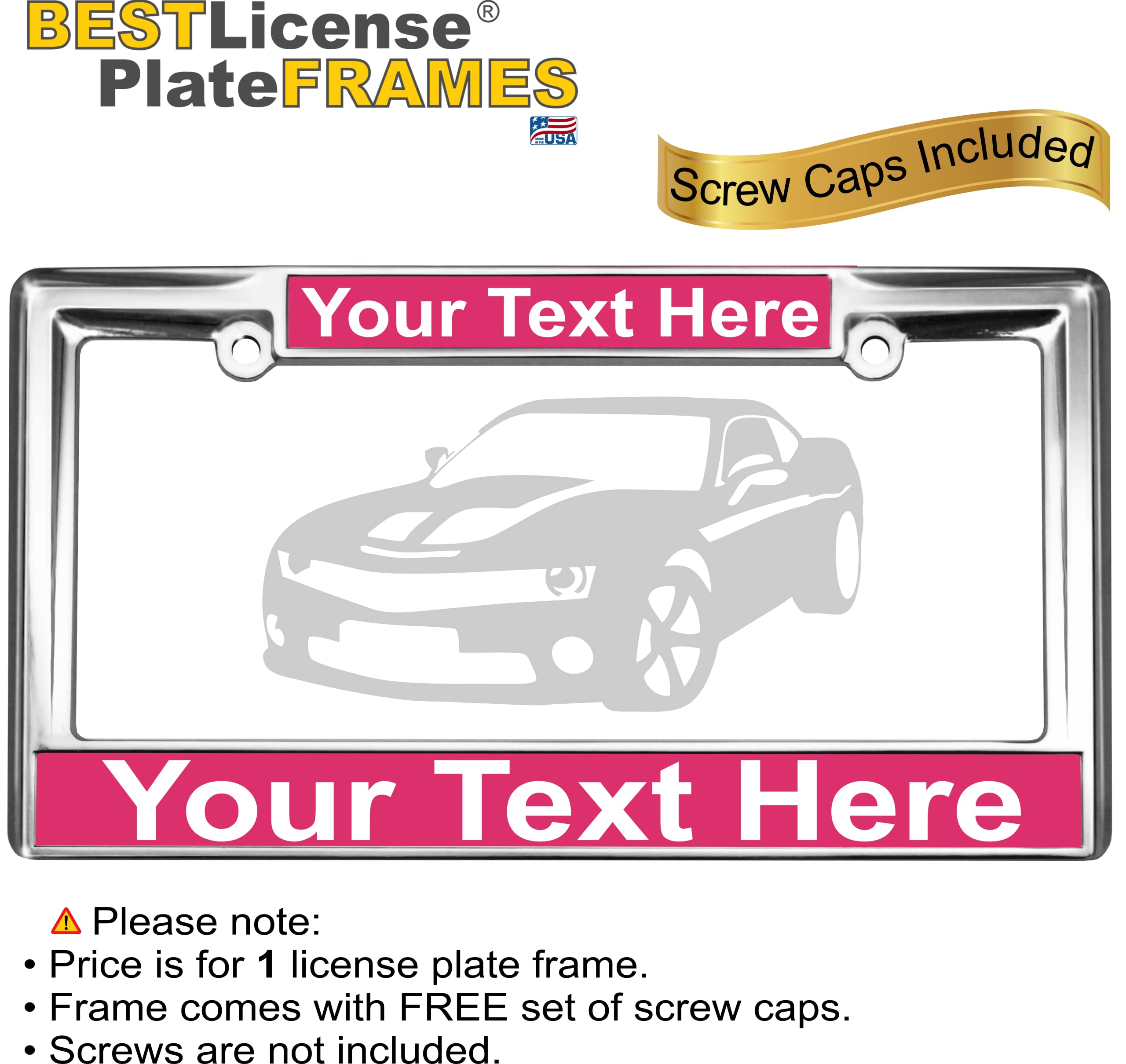 Custom Personalized Heavy Duty Chrome Metal Car License Plate Frame with Free c - Picture 38 of 132