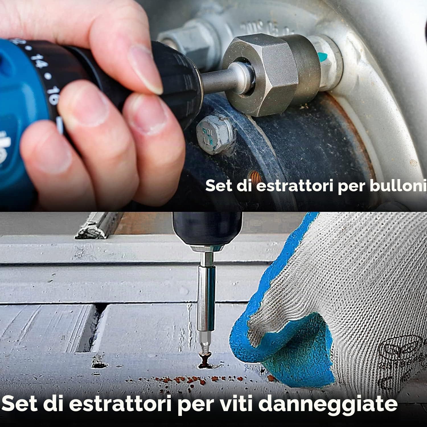 Set di estrattori per viti danneggiate, 2-21 mm, estrattore per viti spelate da 39 pezzi, estrattore per dadi ad alette per la rimozione di bulloni, dadi e viti danneggiati, arrugginiti e arrotondati