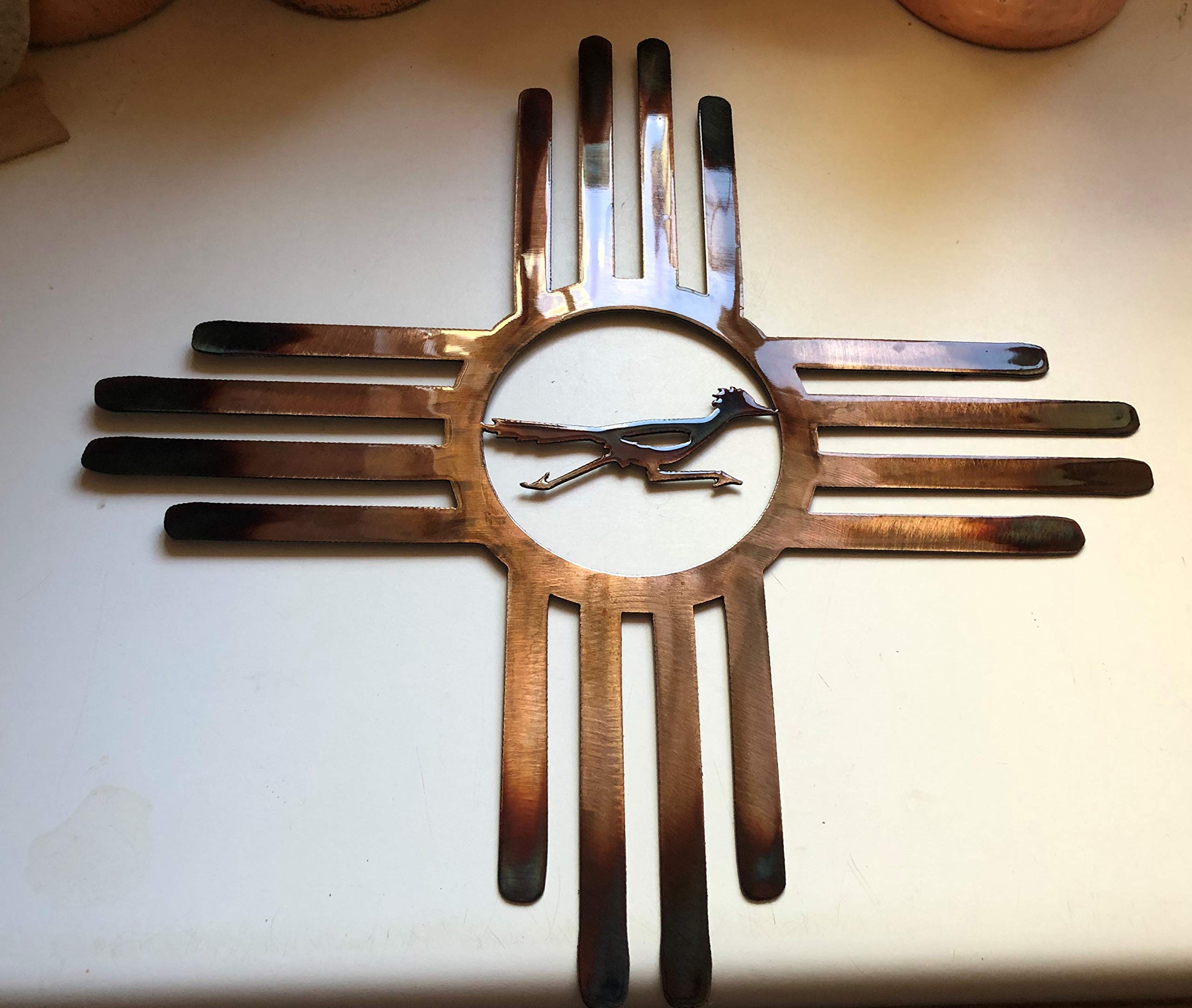 Southwestern Zia with Roadrunner Metal Wall Art Decor 18 