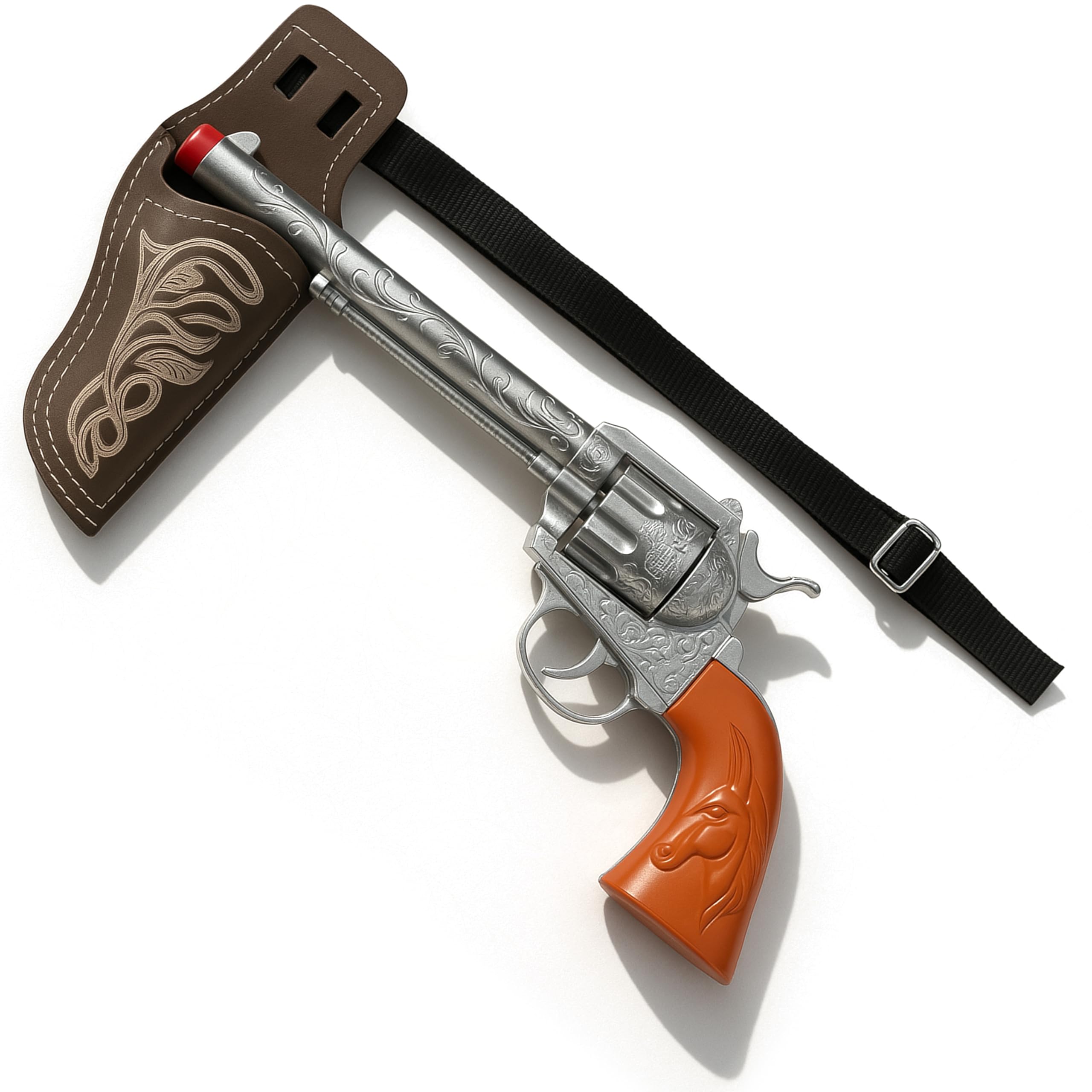 Adult Cowboy Gun with Holster and Belt Fancy Dress Accessory - Cowboy Cowgirl Sheriff Wild West Carnival Role Play Theme Party Costume