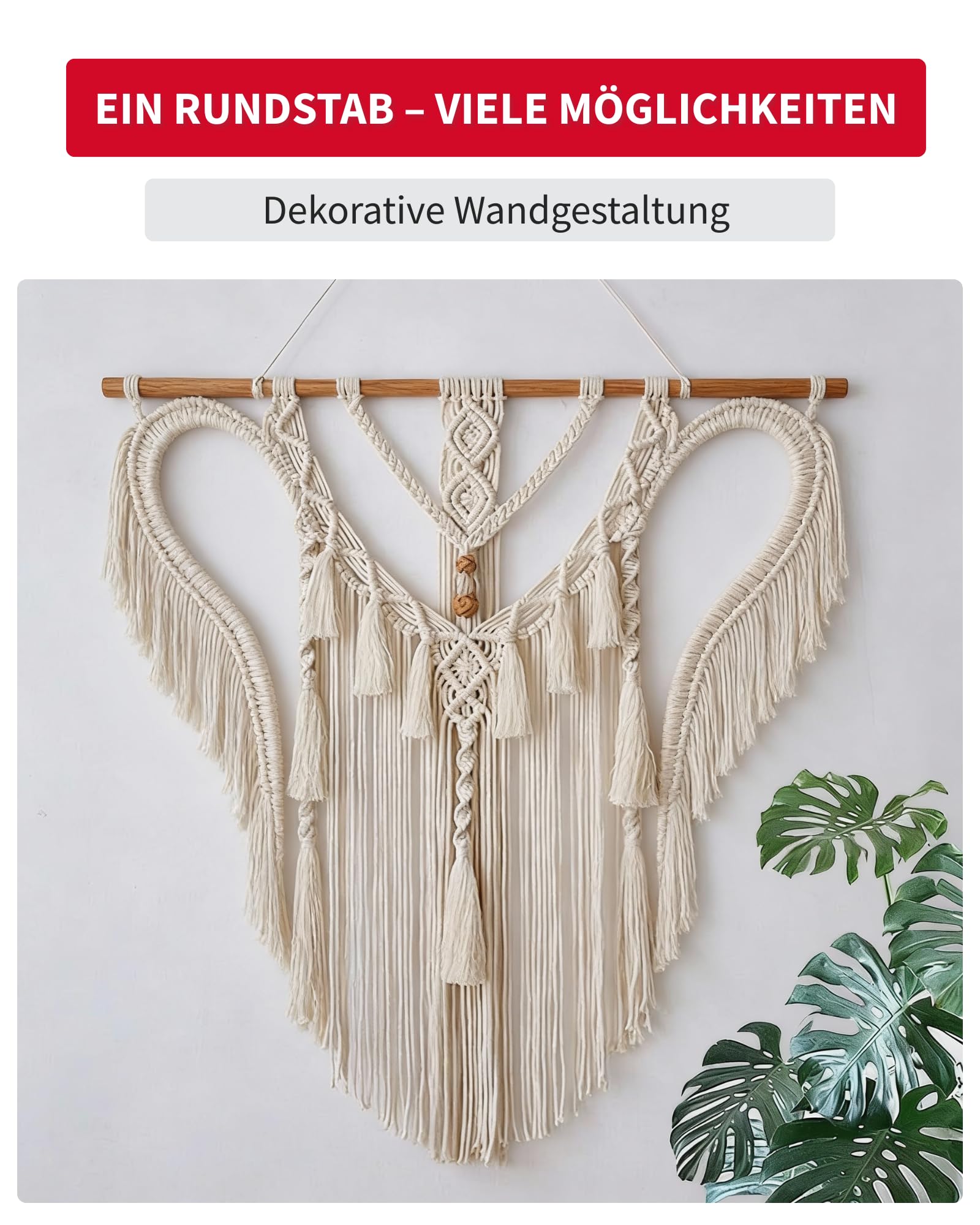 Gedotec Bague ronde en chêne lisse - Bâtons ronds en bois 1000 mm, Ø 14 mm - Lot de 10 chevilles en bois - Bâtons ronds en bois pour le bricolage MADE IN AUSTRIA -Bâtons de bricolage avec environ 8%