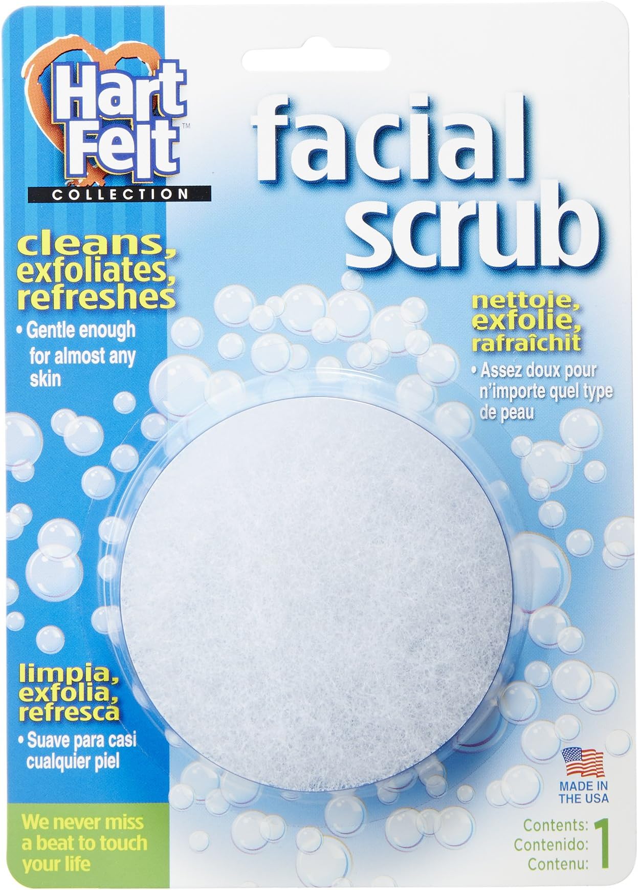 HartFeltExfoliating Face Scrubber - Face Sponge For Cleansing, Exfoliating Face Scrub Pad - Face Sponges For Washing, Facial Scrub Pads Reusable - 1 Count