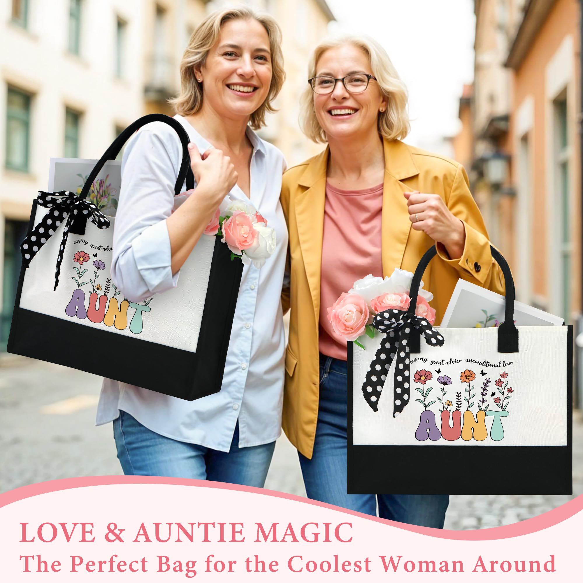 Saineron Aunt Gifts for Women Best Auntie Gift Ideas Cool Aunt Birthday Gifts for Aunts from Niece Auntie Birthday Gift Presents for Aunts Bracelet Keychain Cup Socks Tote Bag Acrylic Puzzle