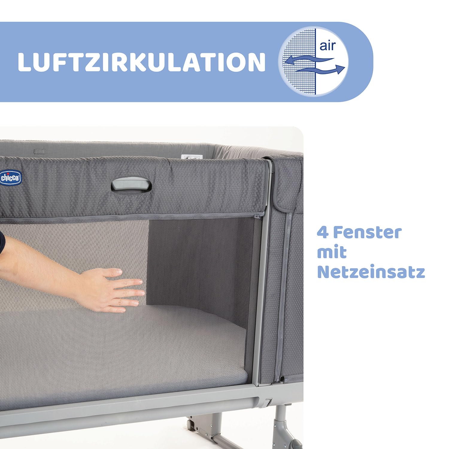 Chicco Next2Me Forever 3-in-1 Babybett für Neugeborene bis 4 Jahre, verstellbare Höhe, inklusive Matratze