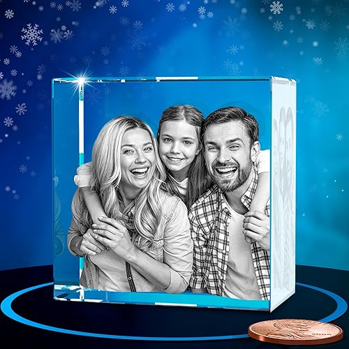 ArtPix 3D Foto de Cristal, Regalos Personalizados de Navidad para Mujeres, Esposa, Ella, Él, Hombres, Esposo, Abuela, Gran Regalo Personalizado de