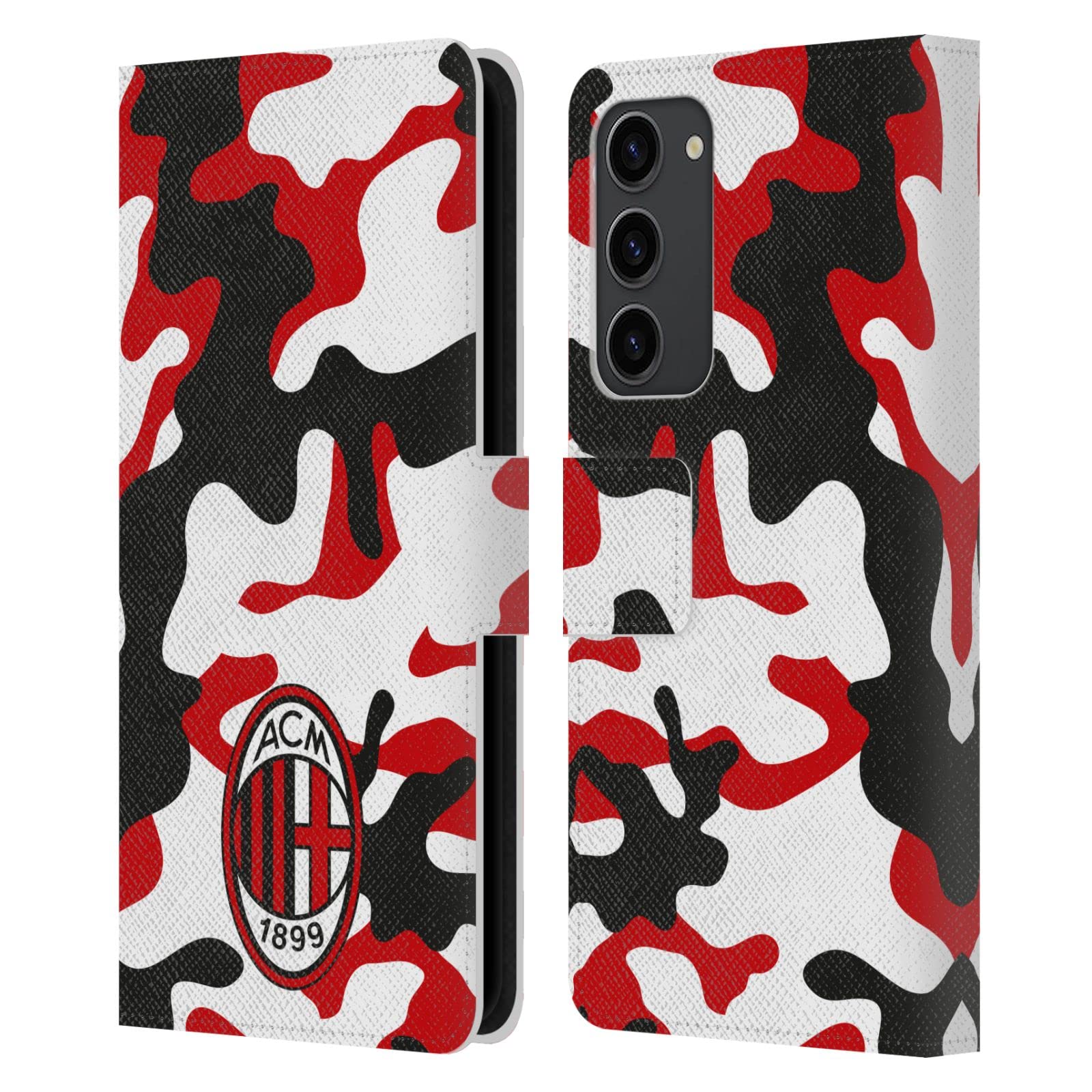 Carcasa de cuero tipo libro AC Milan Camuflaje para Samsung Galaxy S23+ 5G 7