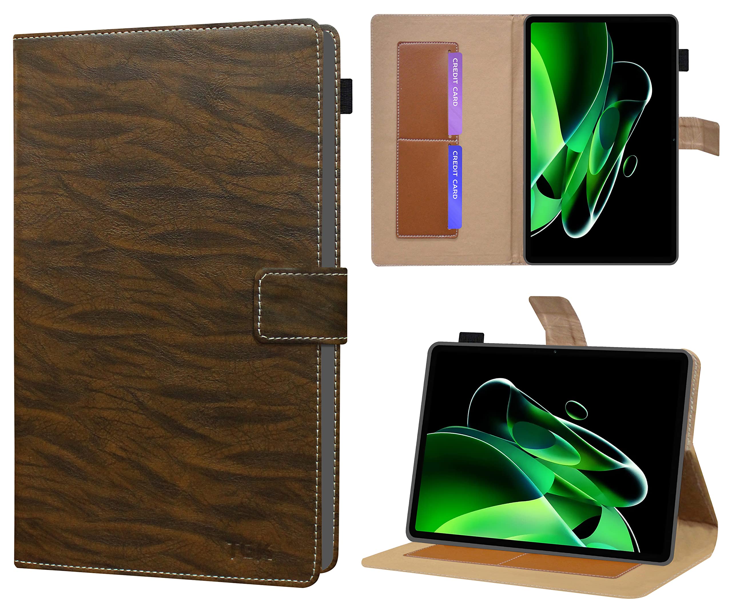 TGK Pattern Protective Leather Case with Viewing Stand and Card Slots Flip Case Cover for Realme Pad X 11 inch Tablet with Stylus Pen Holder (Dark Brown) (B0B9JQLM2J) Amazon Price History, Amazon Price Tracker