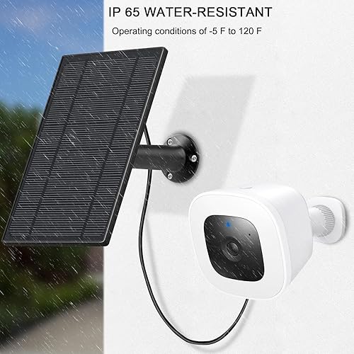 Miniatura 5 de Panel solar de carga de 6 W compatible con Eufy Solocam L40L20S40 solamente, con cable de carga impermeable de 13.1 pies, IP65 resistente a la