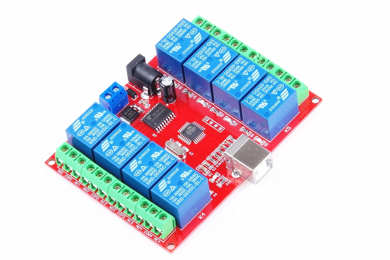 DC 5V 8 Channel USB Relay Module, Programmable Computer Control, Plug and Play, Suitable for PC Smart Controller