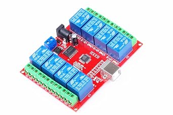 وحدة ترحيل Usb Dc 5v 8 قنوات، تحكم كمبيوتر قابل للبرمجة، التوصيل والتشغيل، مناسبة لوحدة التحكم الذكية للكمبيوتر الشخصي