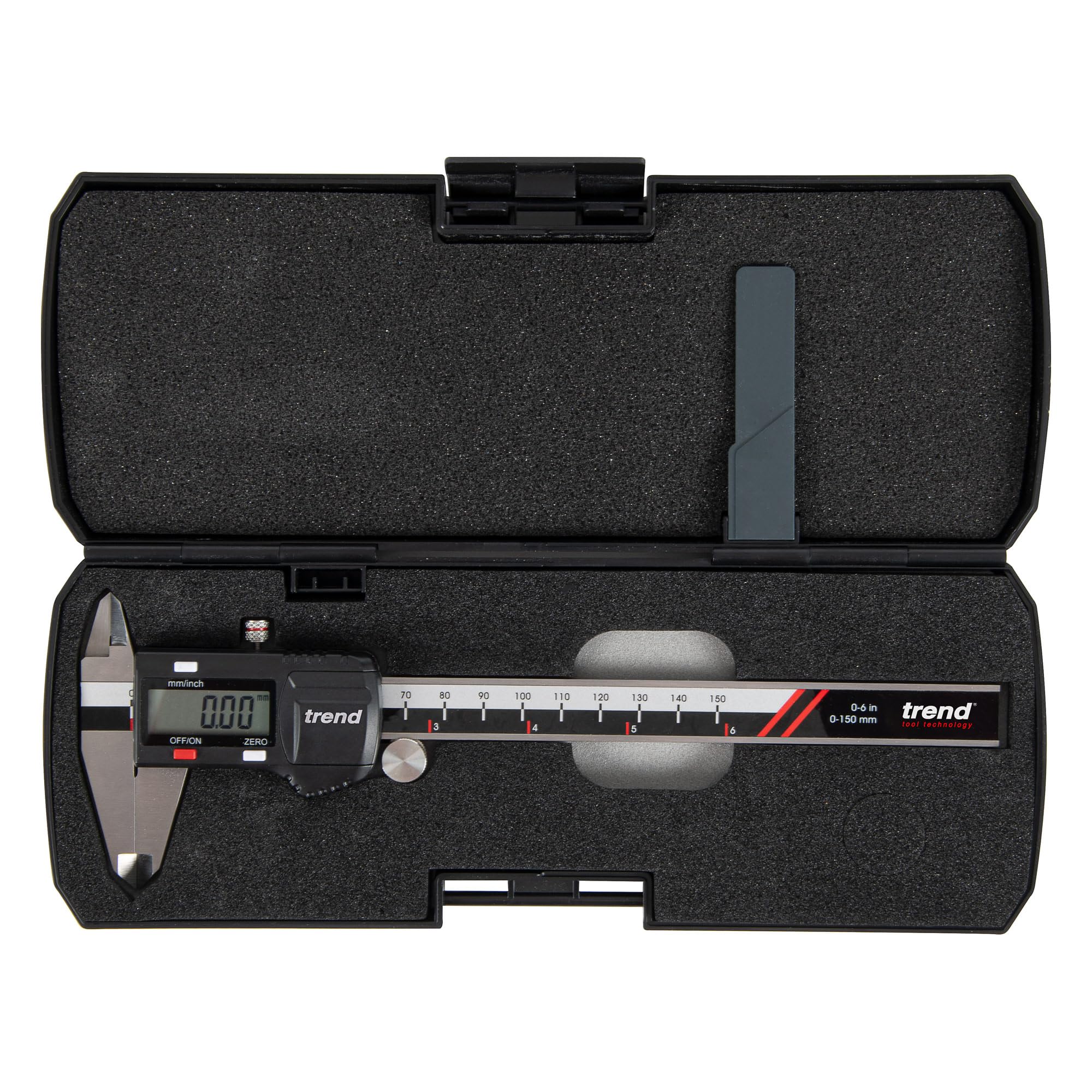 Trend Calibrador Digital 150 mm, Acero Inoxidable con Pantalla LCD, Medición Interna, Externa, de Profundidad y Escalonada, DC/150