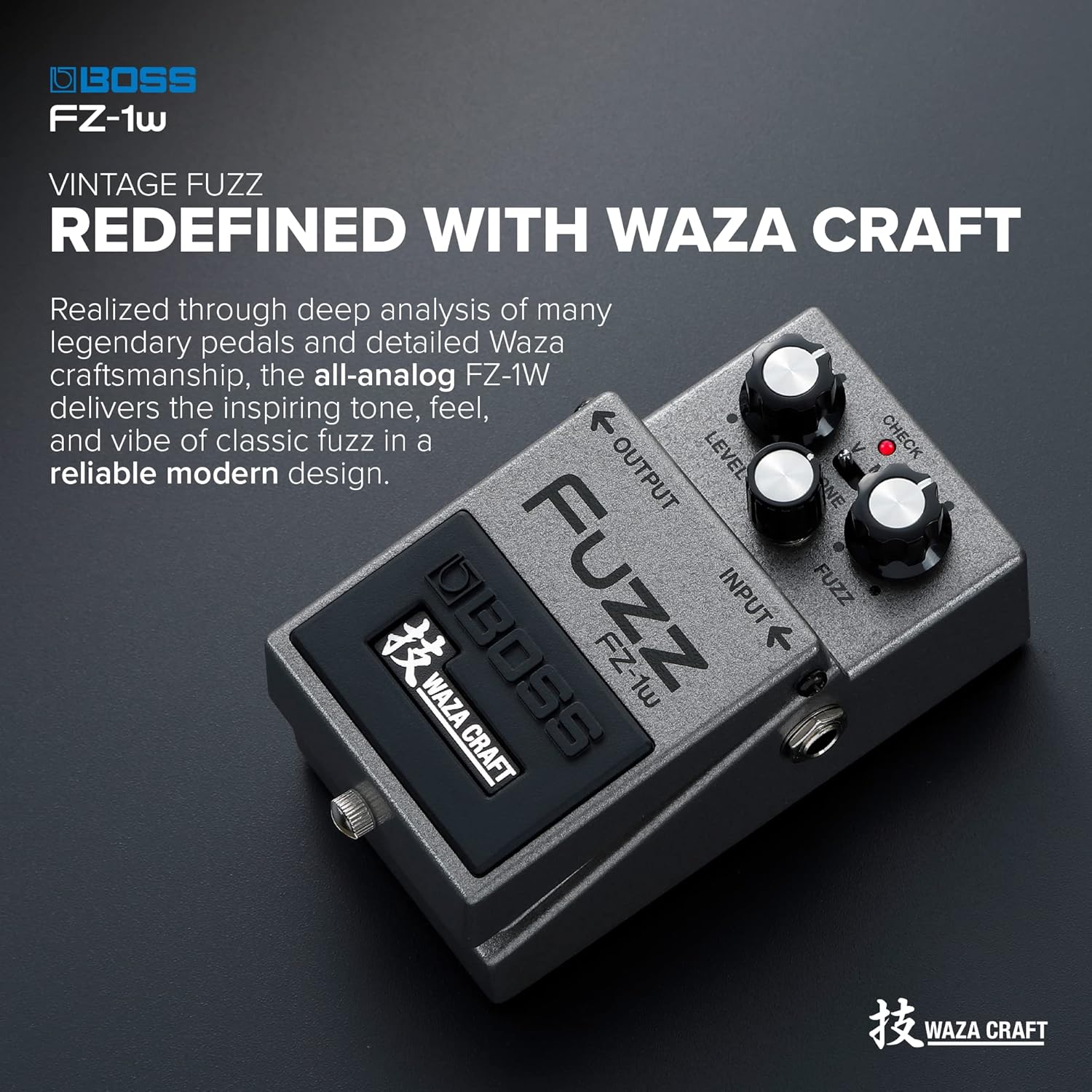 BOSS FZ-1w FUZZ –Distortion Effects Pedal. All-Analog Premium Waza Craft Pedal for the Ultimate BOSS Tone Experience. Vintage and Modern Modes. For Guitar and Other Instruments.