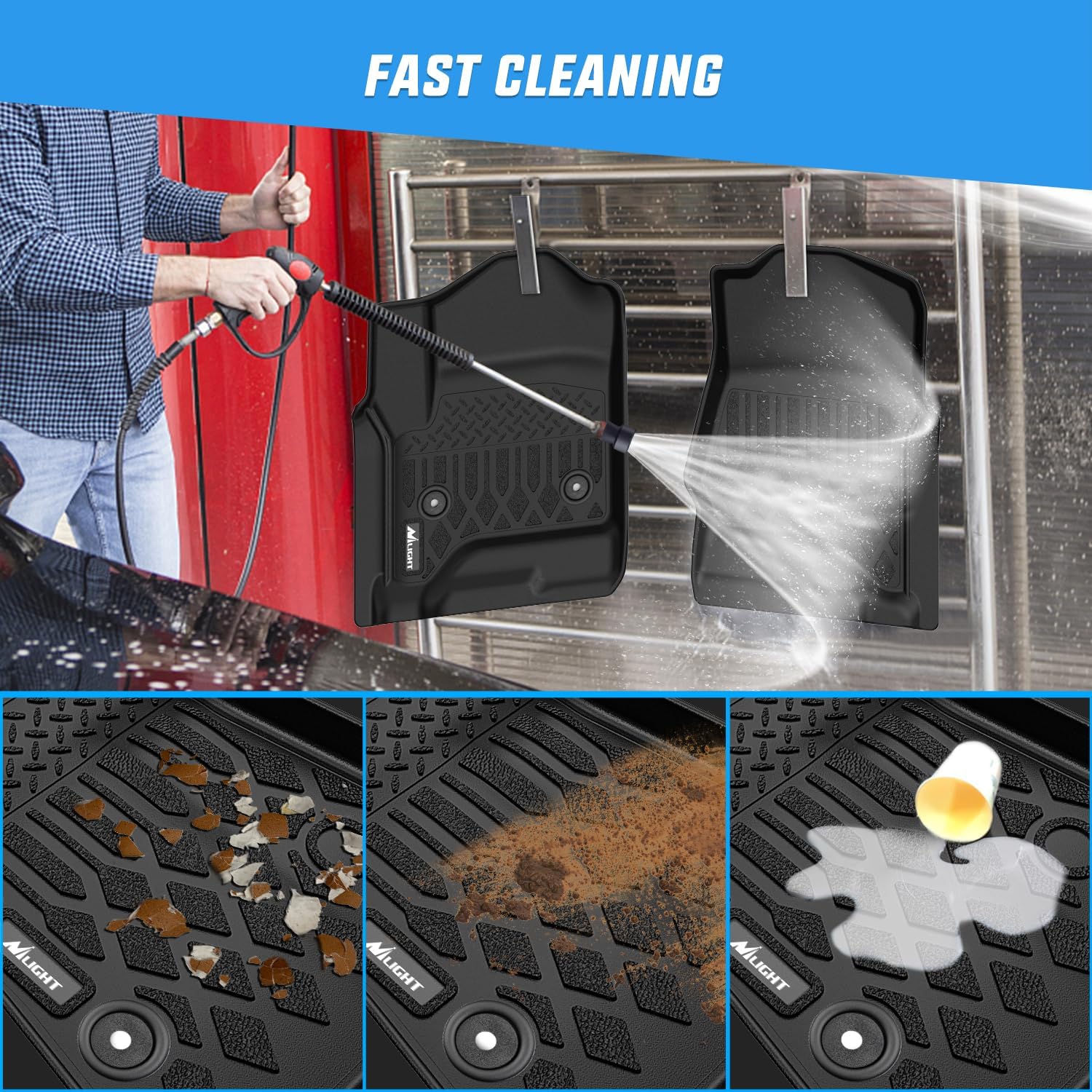 Nilight Floor Mats for Chevy Silverado GMC Sierra 1500 Crew Cab 2014-2018, Chevrolet Silverado Sierra 2500HD 3500HD 2015 2016 2017 2018 2019 All Weather Custom Fit Heavy Duty Floor Liners