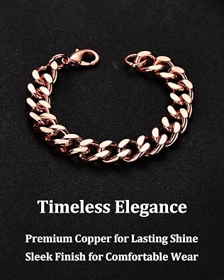 BioMag Cuban Link Bracelet for Men, 7.5/8.3/9 Length Copper Mens Curb Chain Wrist Bracelets Miami Hip Hop Jewelry for Men Women, 5mm/8mm/12mm Wide