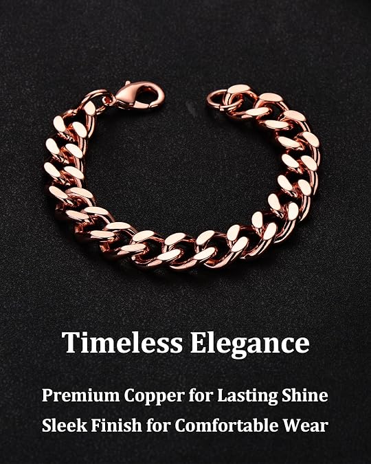 BioMag Cuban Link Bracelet for Men, 7.5/8.3/9 Length Copper Mens Curb Chain Wrist Bracelets Miami Hip Hop Jewelry for Men Women, 5mm/8mm/12mm Wide