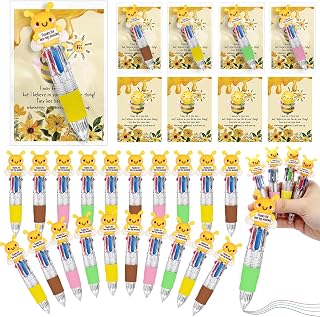 Sayglossy 24 Sets Bee Amazing Party Favor Pen Gift Bulk with Positive Card