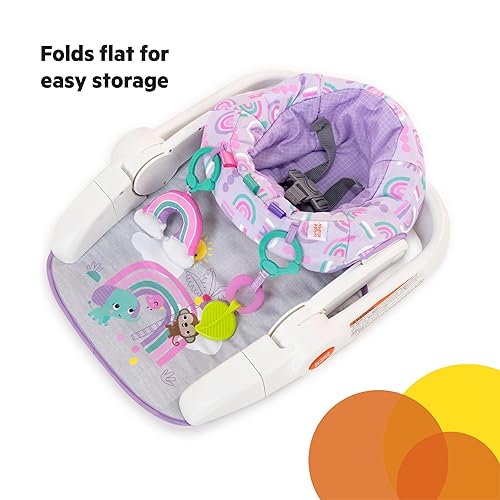 Miniatura 5 de Bright Starts Learn-to-Sit - Asiento de piso para bebé de 2 posiciones con juguetes, unisex, 4-12 meses, paraíso juguetón