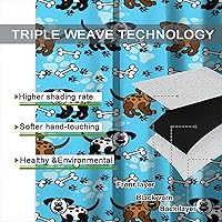 Vista 15 de Cortinas opacas con estampado de patas de perro, estampado de patas de perro y huesos, tratamiento de ventana, cortinas con aislamiento térmico