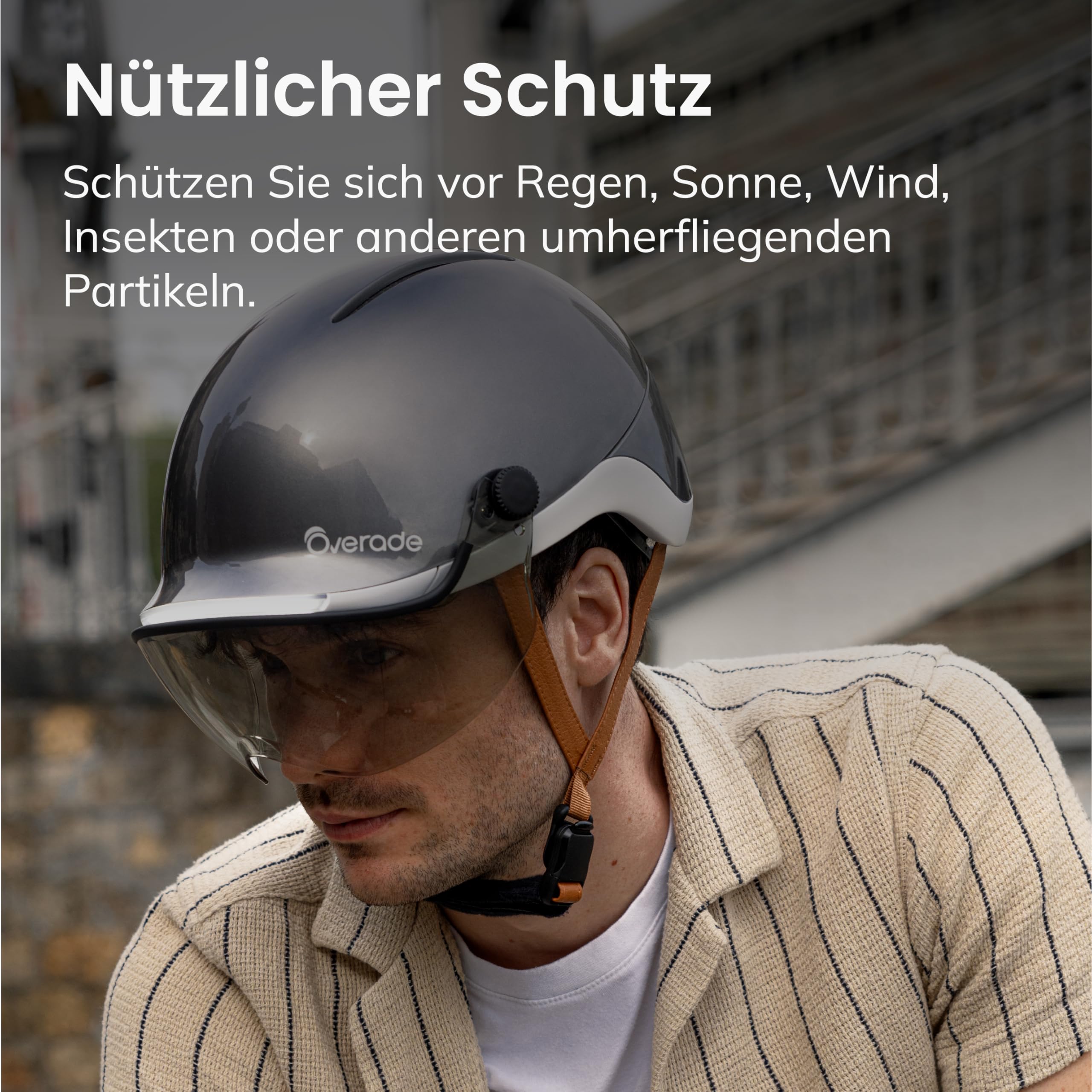 Overade - Visier | Getöntes Visier für Life-Helme | Schutz vor Regen, Sonne und Wind | Brillenkompatibel | Schnelle und drehbare Befestigung | Französische Innovation