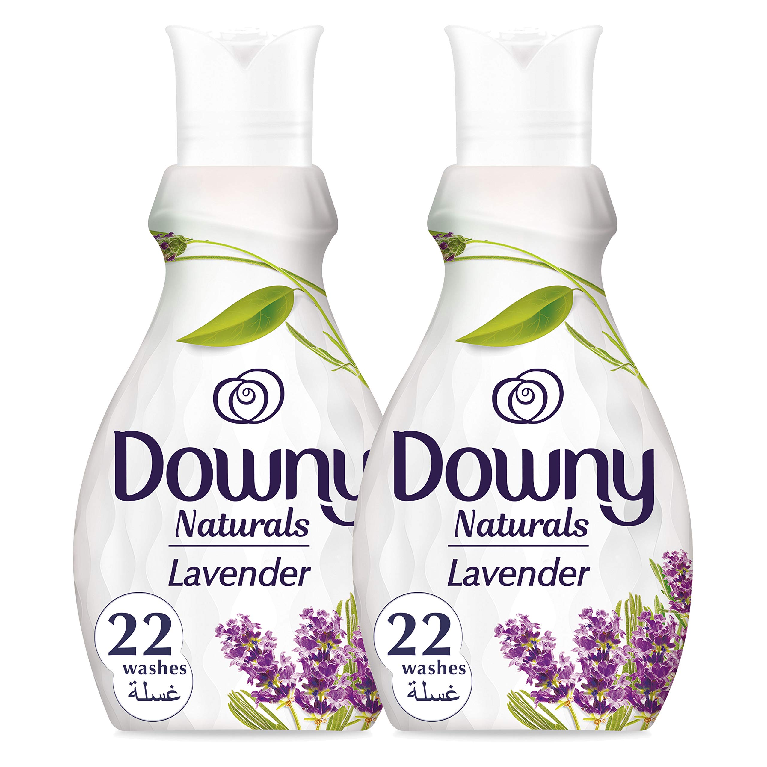 Downy Concentrate Fabric Softener, Lavender Scent, Long Lasting Freshness, Fabric and Wrinkle Protector, Pack of 2 x 800ml