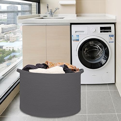 Miniatura 53 de Cesta de manta extragrande de 87 litros, cesta de lavandería, cesta de guardería para almacenamiento de juguetes, ropa y toallas, cesta grande