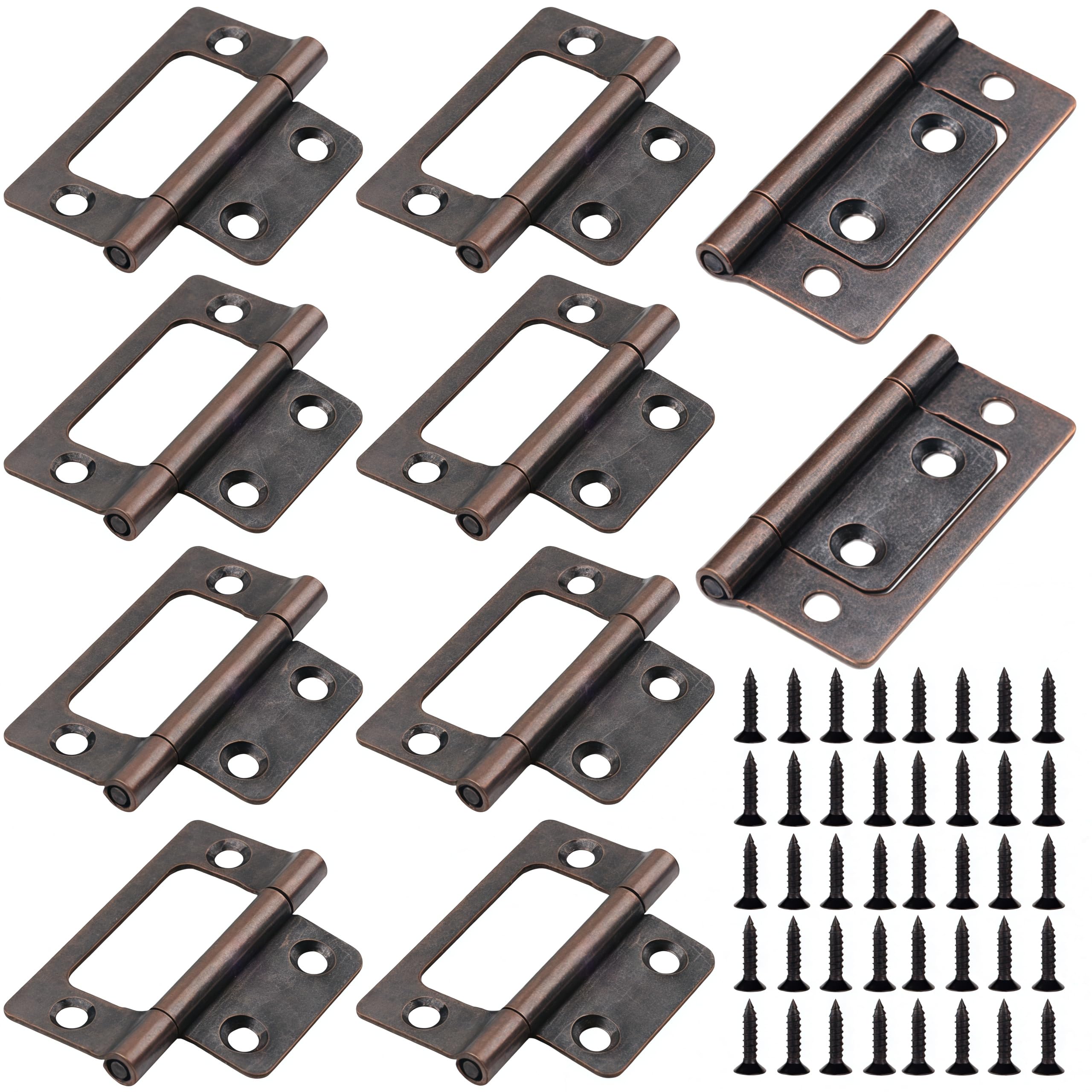 Vbnexyr Antique Red Door Hinges 10 Pack Of 2 Inch Iron Hinges No Slotting Required Suitable For Picture Frames And Wooden Boxes