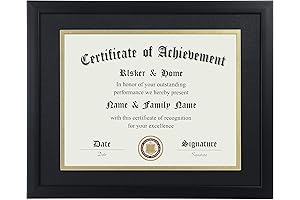 Classic ELSKER&HOME 8.5 x 11 Inch Certificate Frame with Double Mat in...