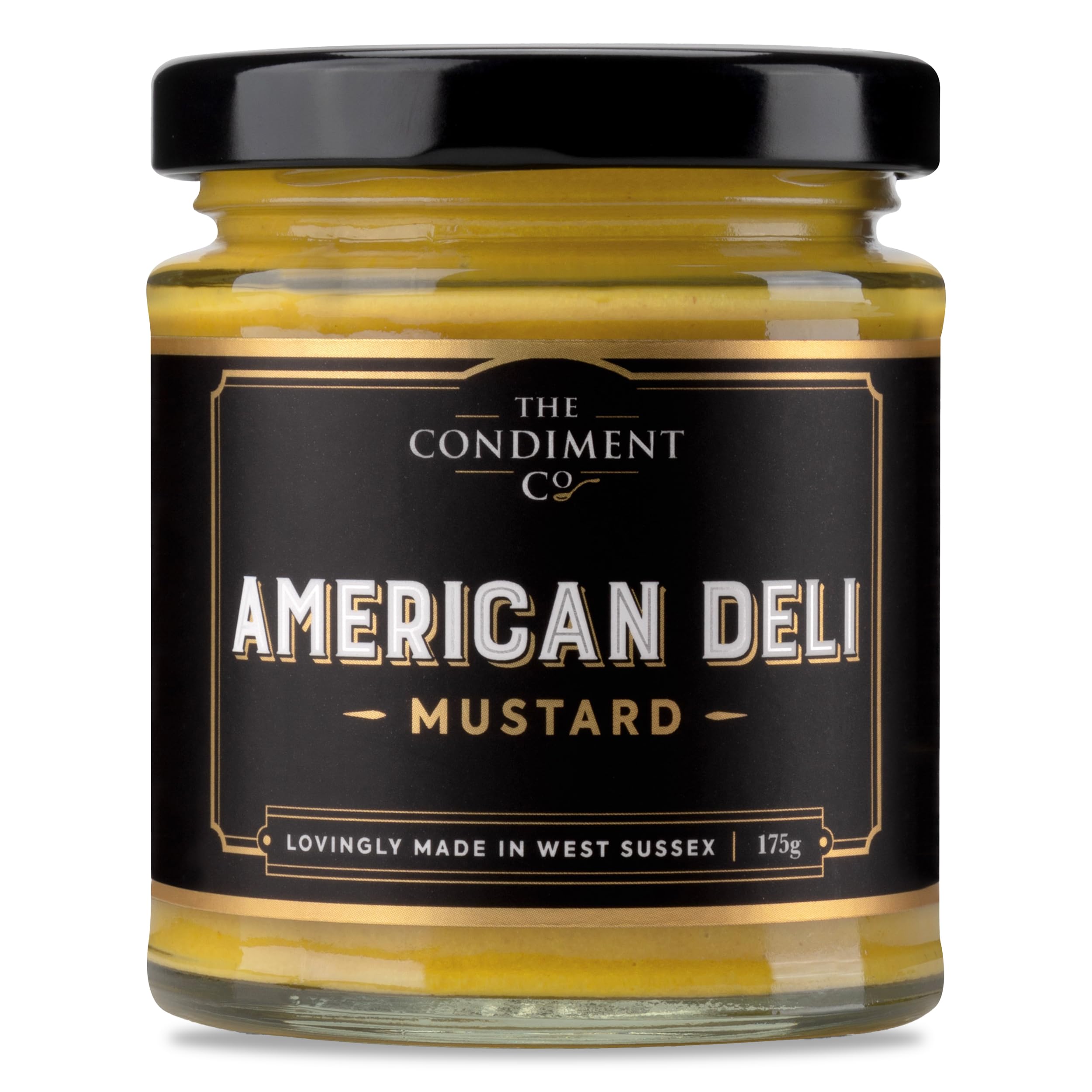 American Deli Mustard (175g Jar), Dairy and Gluten Free Delicious Yellow Mustard Sauce for Burgers, Hot Dogs & More, Suitable for Vegetarians