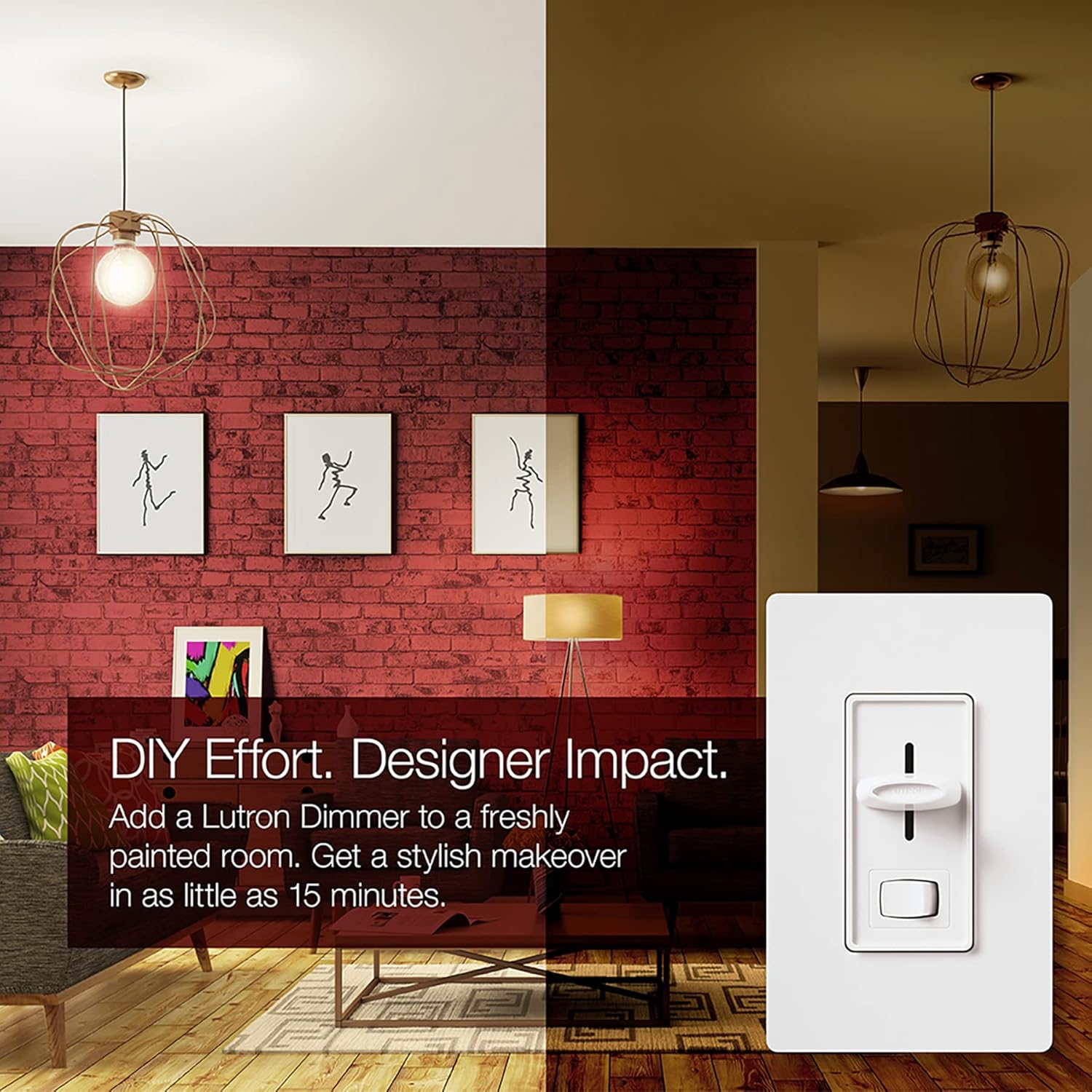 Lutron Skylark LED+ Dimmer Switch for Dimmable LED, Halogen and Incandescent Bulbs with Wallplate | 150W/Single-Pole or 3-Way | SCL-153P-WH | White (1-Pack)