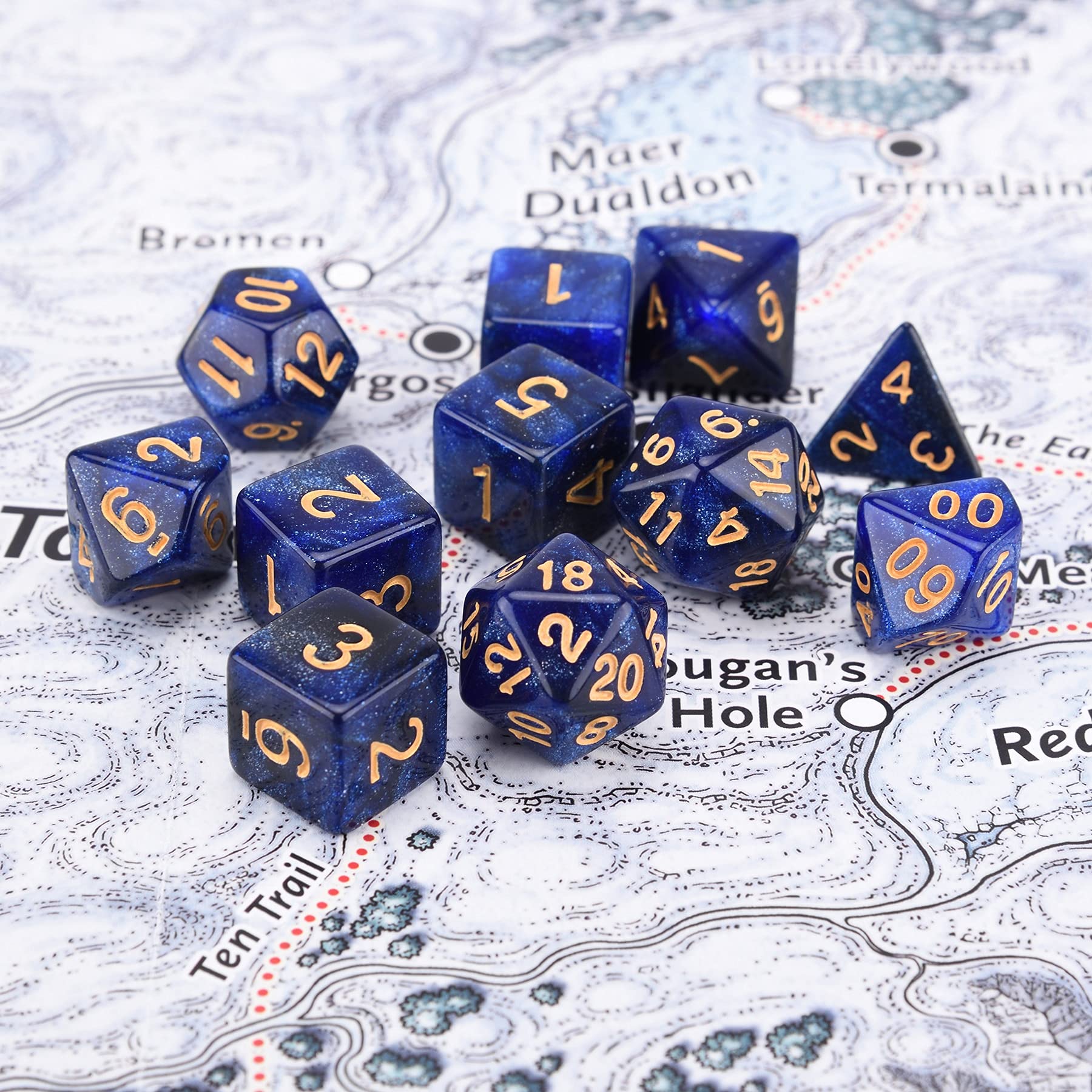 Amazon.com: ZX 11PCS Polyhedral Dice Set 2D20 D12 D% D10 D8 4D6 D4