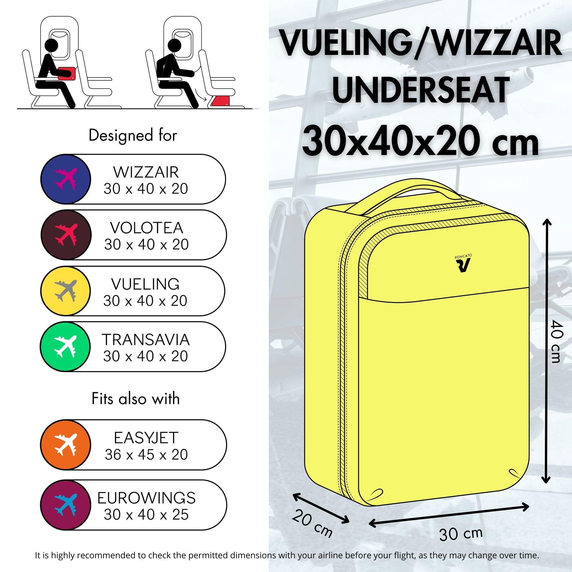 Roncato IRONIK 2.0 Vueling Zaino da viaggio porta PC 15.6-40x20x30 cm - Blu Notte