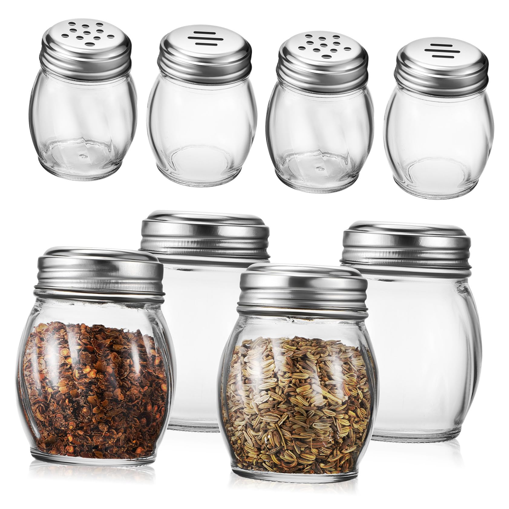 LABRIMP 10 piezas Botes de Especias de Vidrio para Cocinar Saleros y Pimenteros con Tapa Frascos Portátiles para Sazonar Cocina Camping y Barbacoas