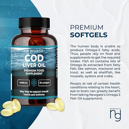 Miniatura 9 de Aceite de hígado de bacalao 90 cápsulas blandas de 1000 mg  Suplemento nutricional de alta resistencia para hombres y mujeres  Vitamina A 1000iu -