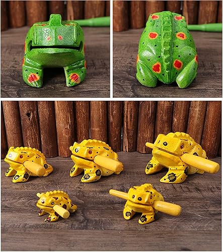 Miniatura 10 de Instrumento de madera de 3.5 pulgadas de guiro de rana - Percusión de bloque de tono musical (azul)