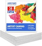 FIXSMITH Canvases for Painting 14 Pack - 8 x 10 Inch Painting Canvas Panel Boards - 100% Cotton Primed Canvases - Super Value Pack - Artist Canvas Board for Acrylic, Oil & Tempera Painting