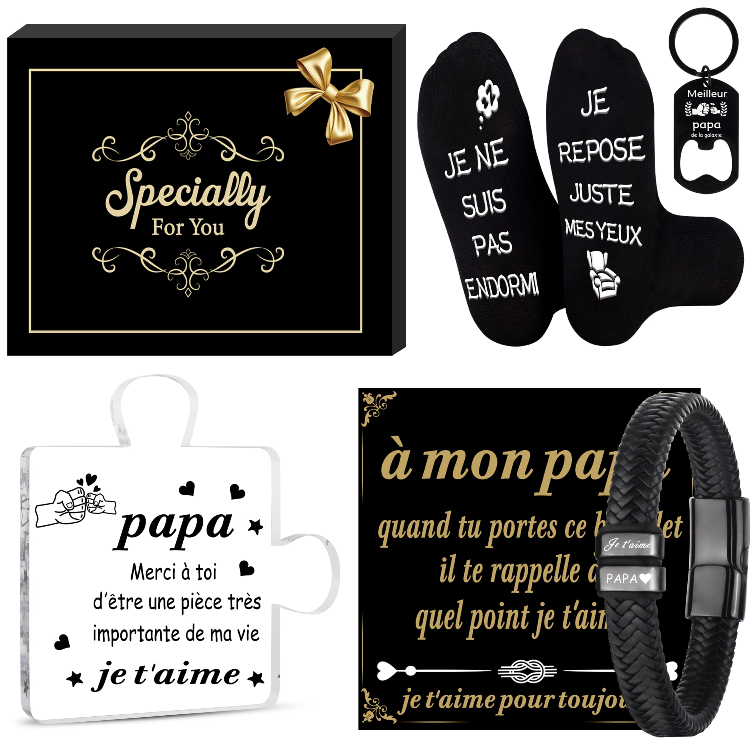 Chaussettes Humour Homme + Porte-clés - Cadeau Original Noël, Fête Des Pères - Message Drôle