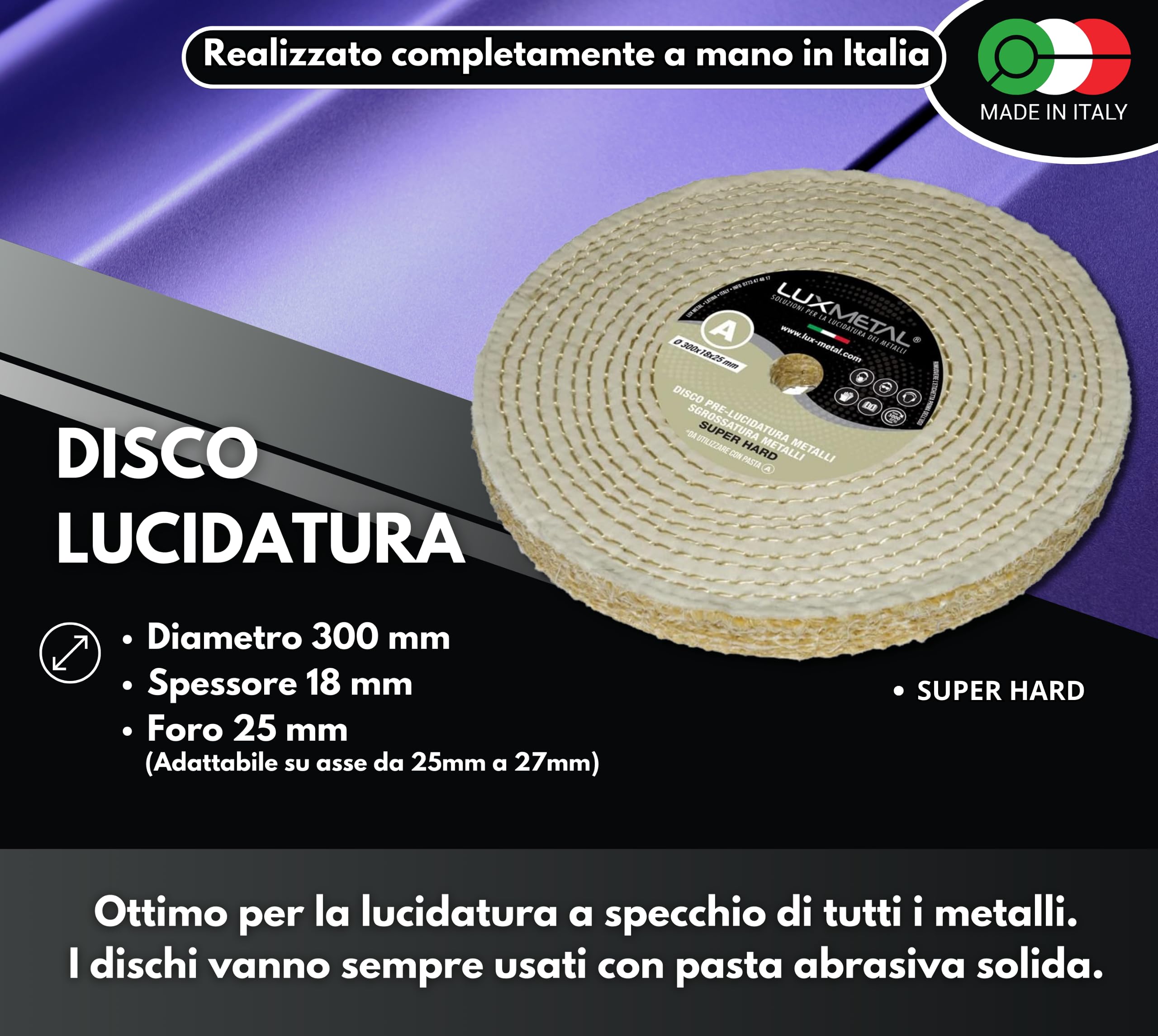 Kit 3 Dischi Lucidatura 200 Mm Lux Metal - Per Metallie Plastiche - Foto 10
