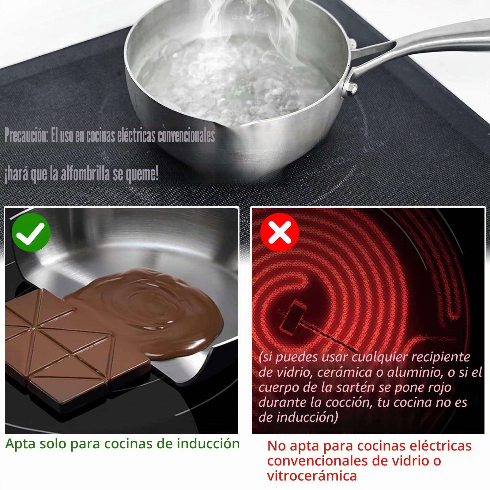 Esterilla Protectora de Inducción Alfombrilla protectora grande de inducción Placa Inducción Almohadillas Protector Placa Induccion Reutilizables 52x60cm para Estufa de Inducción