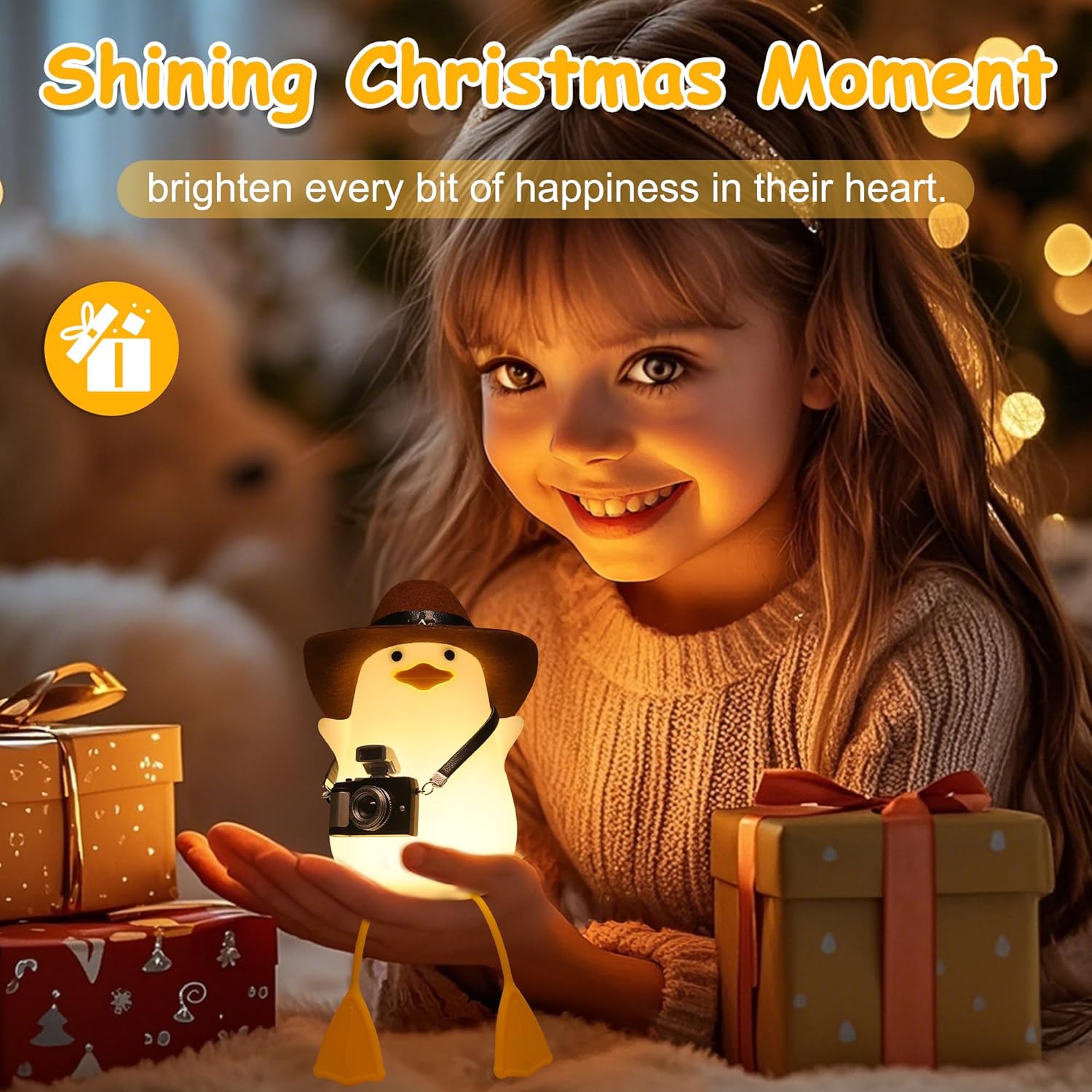 Duck Night Light, Squishy Duck Lamp, Cute Bedside Ducks Funny Nightlight with Dimmer & Timer & Rechargeable for Room Decor, Duck Gifts for Girls, Boys, Women, Little Ones-Cowboy Duck - Image 2