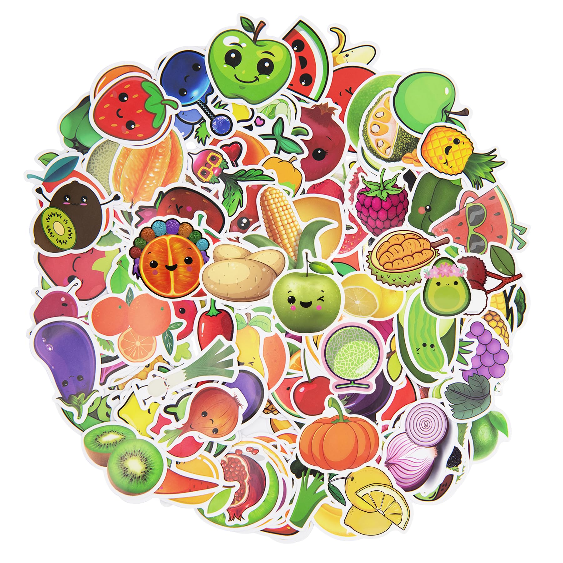 Snapklik.com : 240Pcs Fruit Stickers Vegetables Sticker Cute Fruit ...